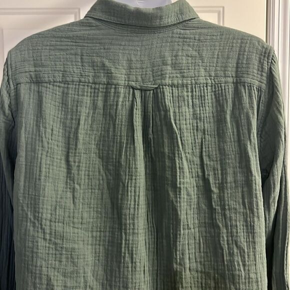 J. Crew Women’s Green Long Sleeve Super Soft Cotton Button Down Shirt- Size 6 - Picture 9 of 14
